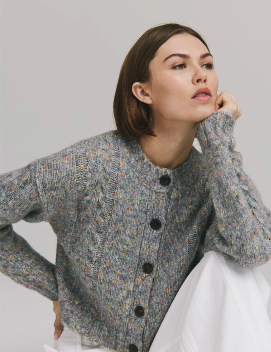 Confetti Cable Boxy Cardigan