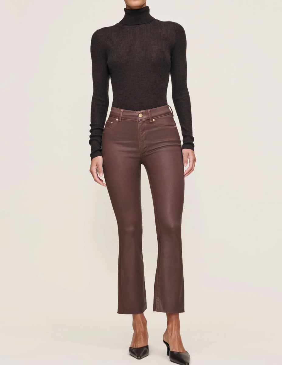 Bridget Boot High Rise Instasculp Crop Jeans - Toffee Coated