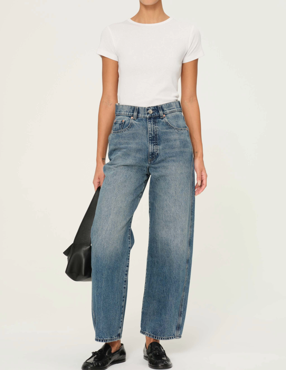 Taylor Relaxed Petite Barrel Ultra High Rise 27" Jeans - Endless Sea