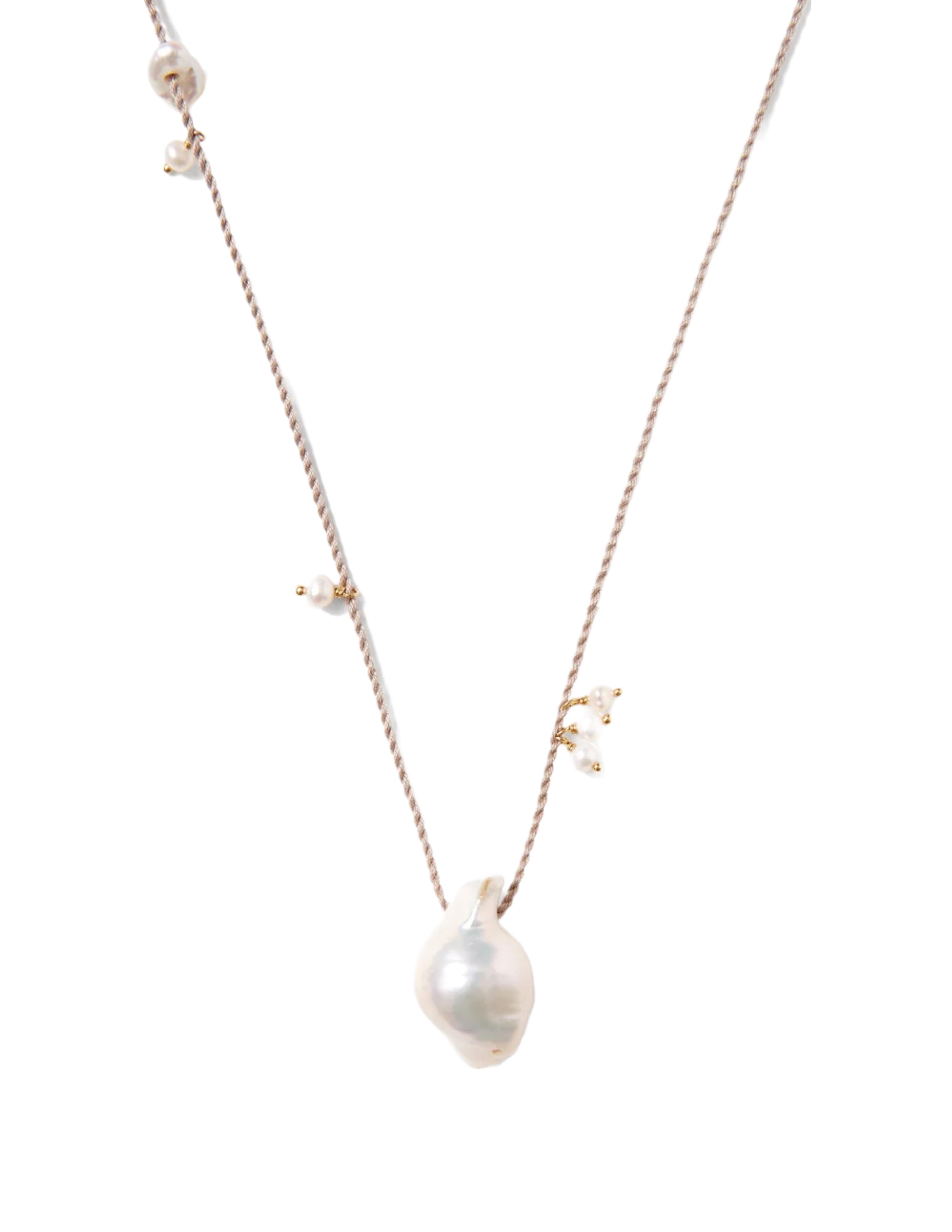 Rosario Necklace - White Pearl