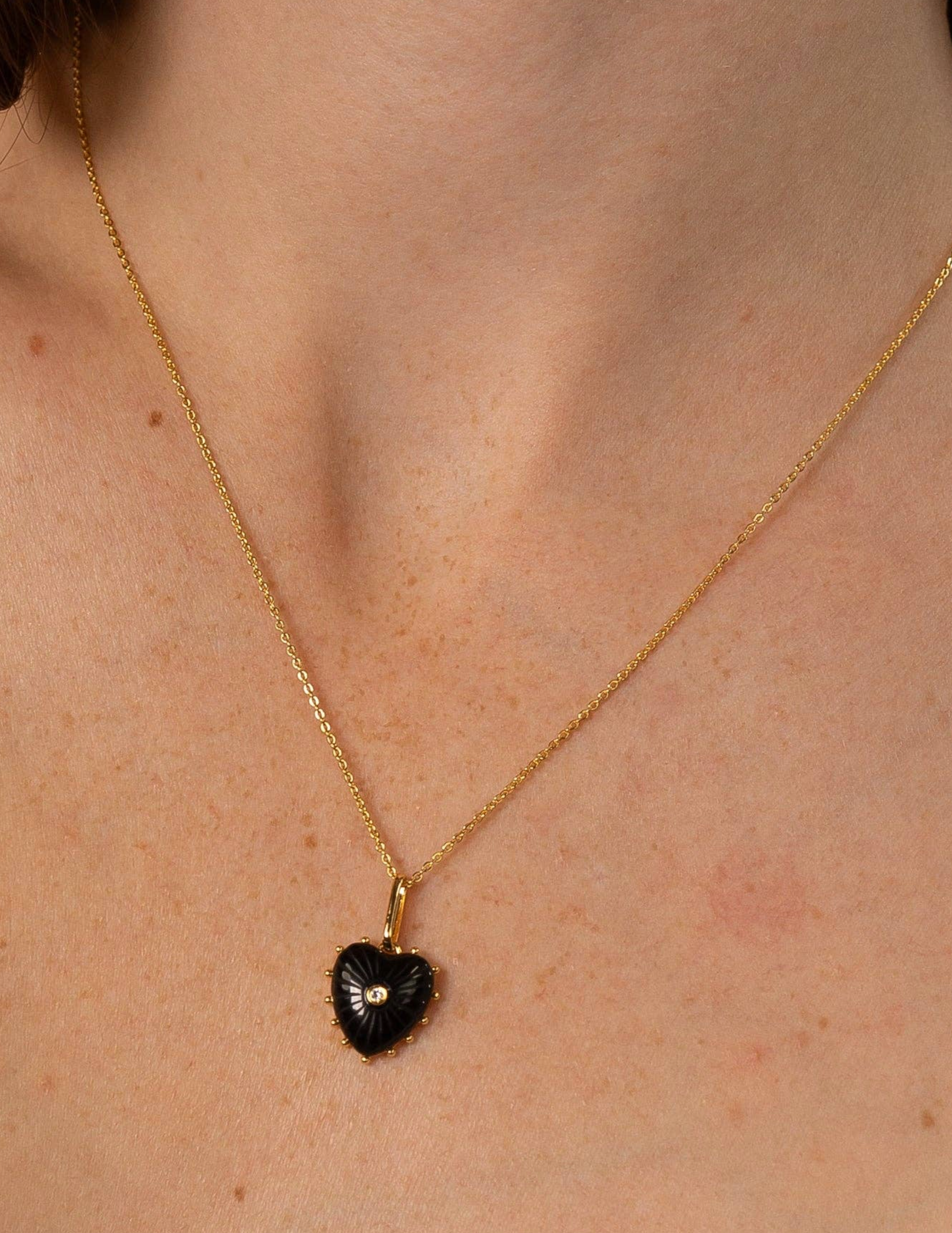 Isabel Onyx Heart Necklace