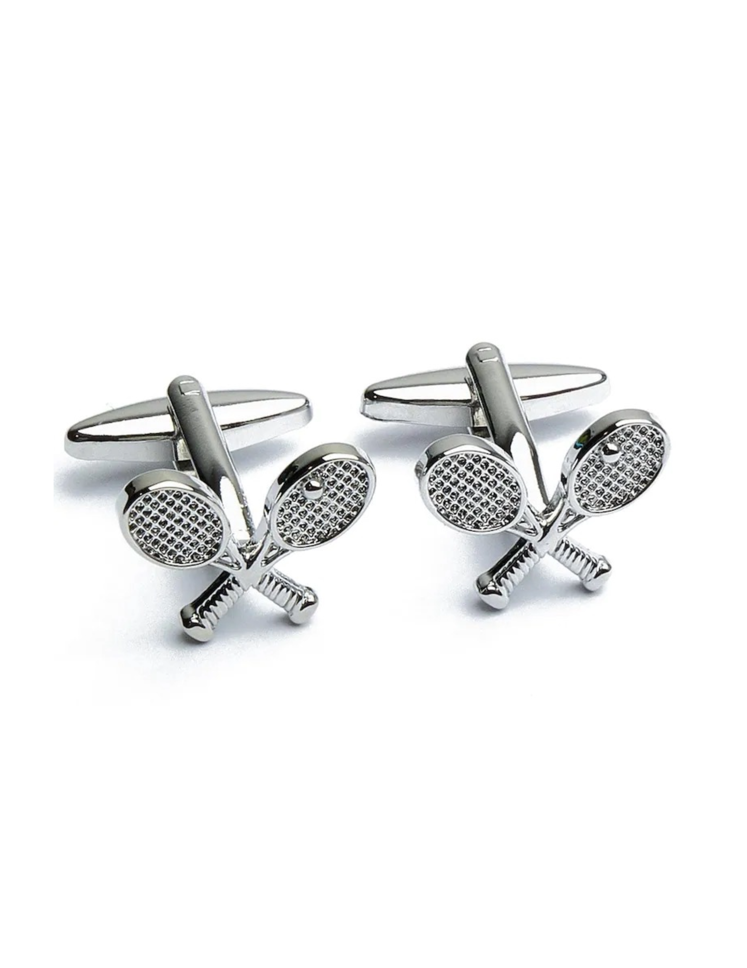 Silver Tennis Racquets Cufflinks