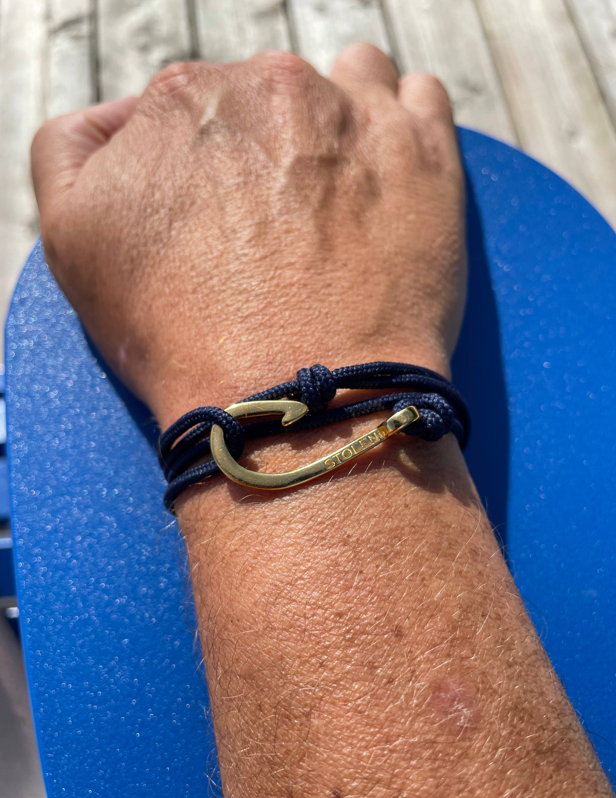 Mission Blue Bracelet with Gold Hook