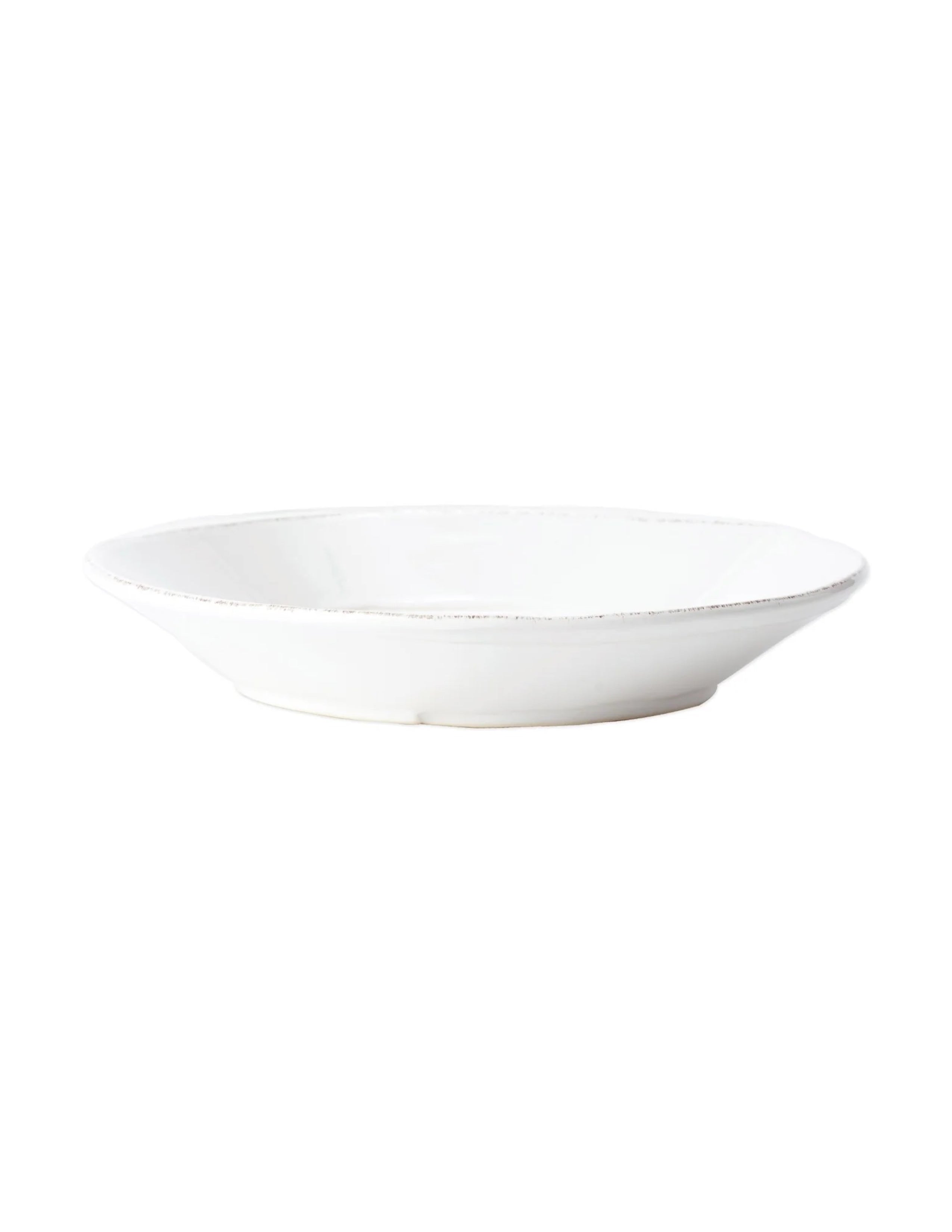 Lastra White Melamine Shallow Serving Bowl