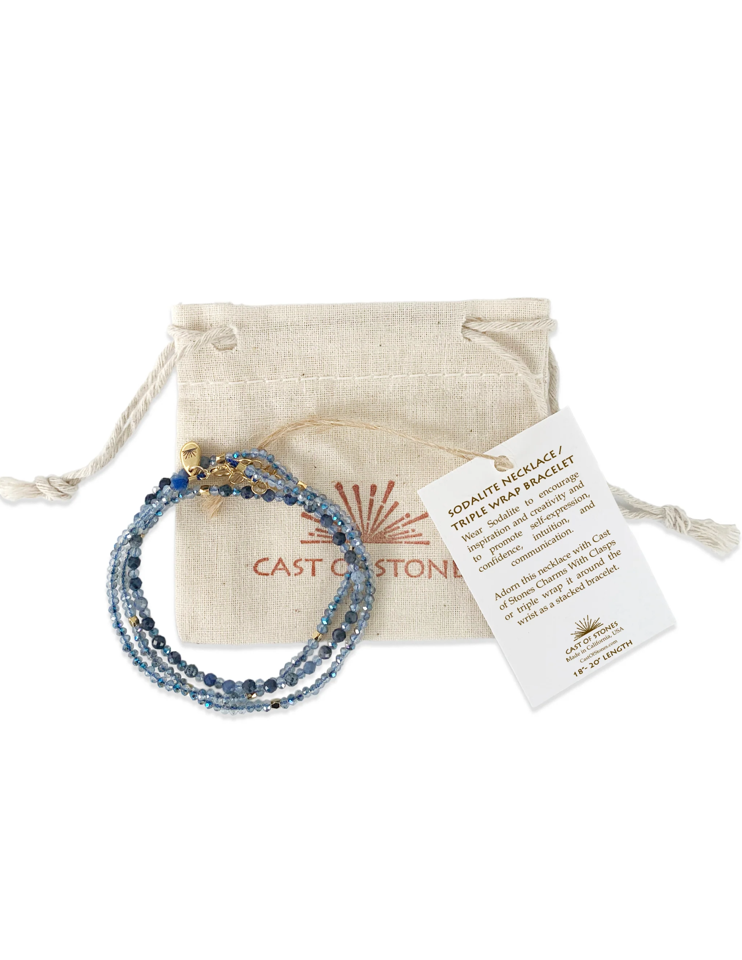 Sodalite Necklace/Triple Wrap Bracelet