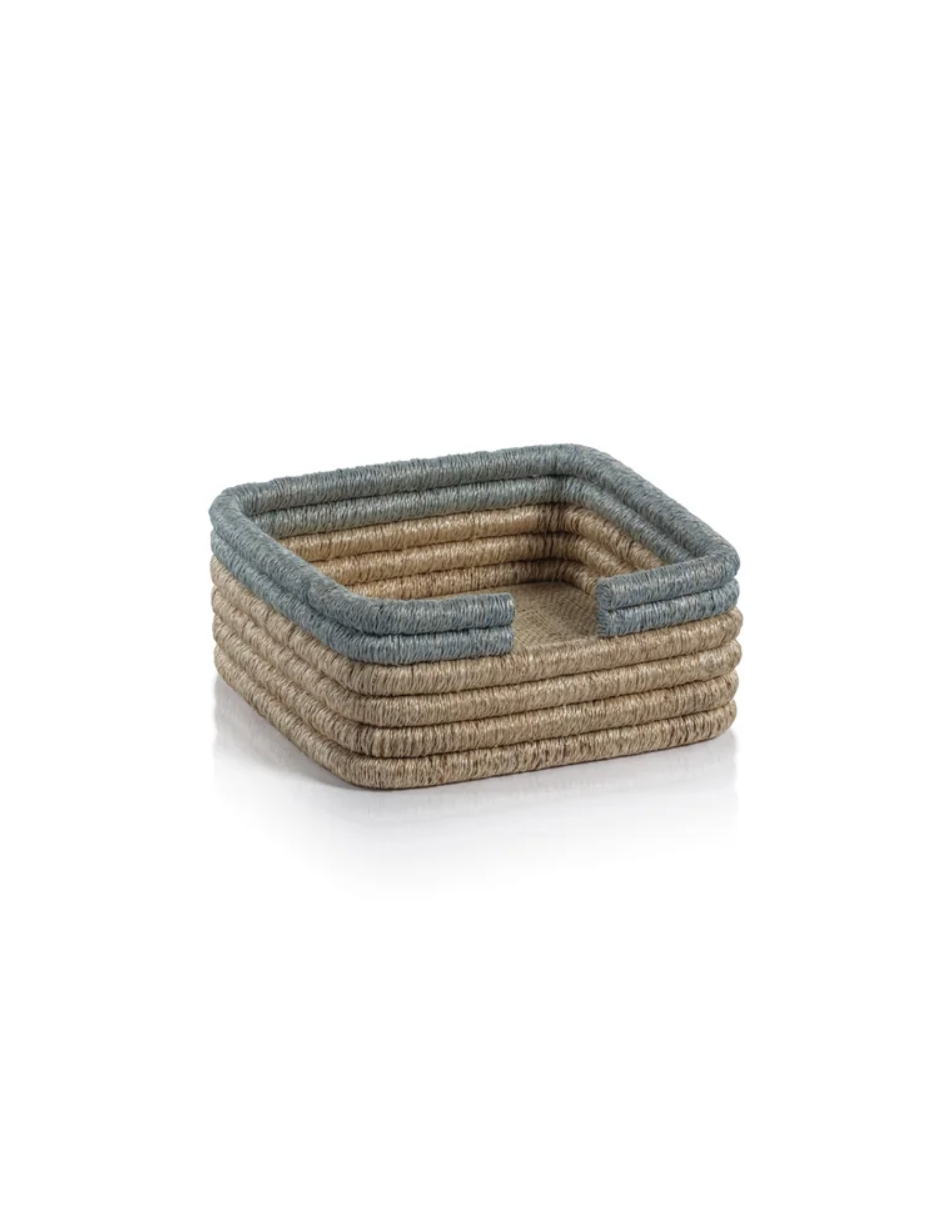 La Côte Coiled Rattan and Abaca Cocktail Napkin Holder