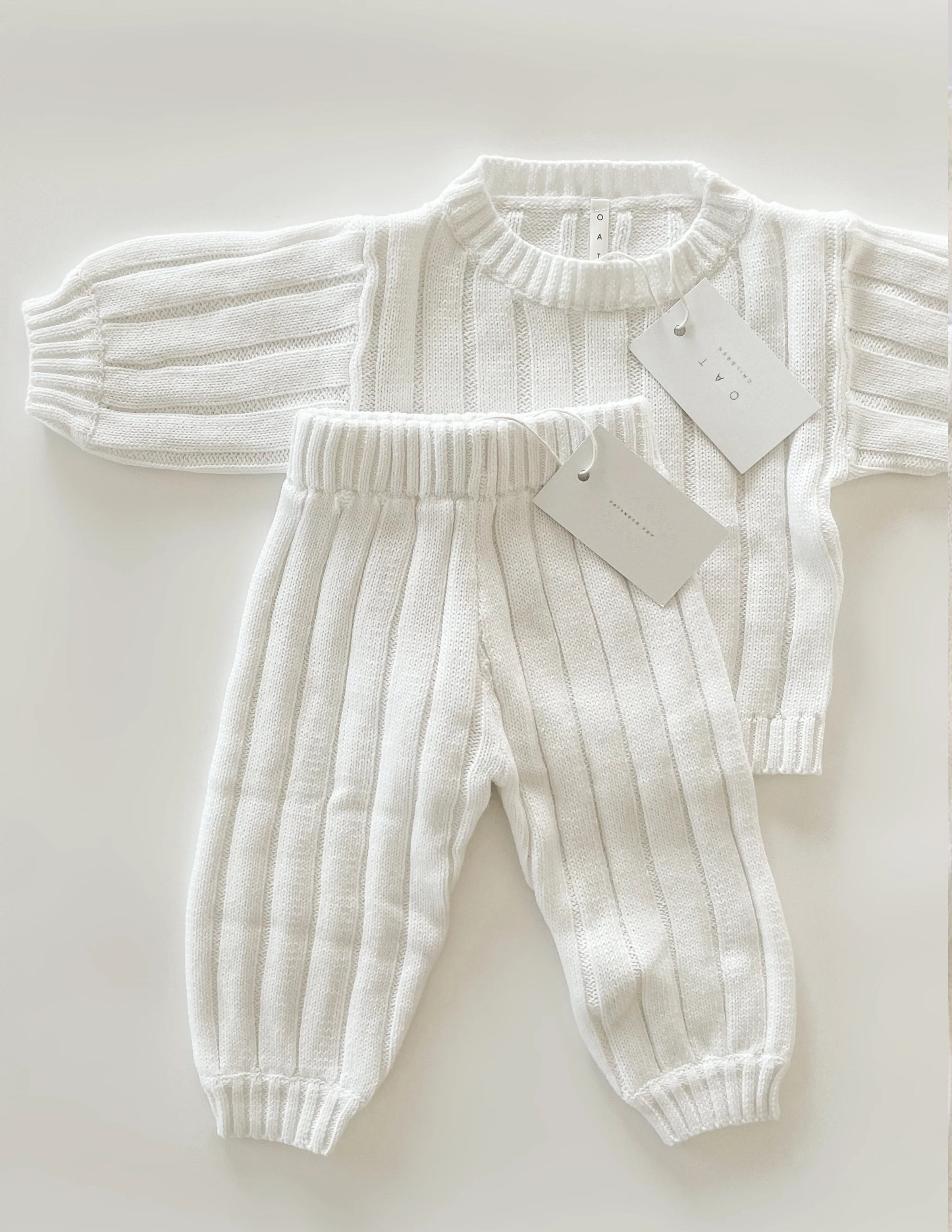 Children’s Wide Ribbed Knit Pant - Dove