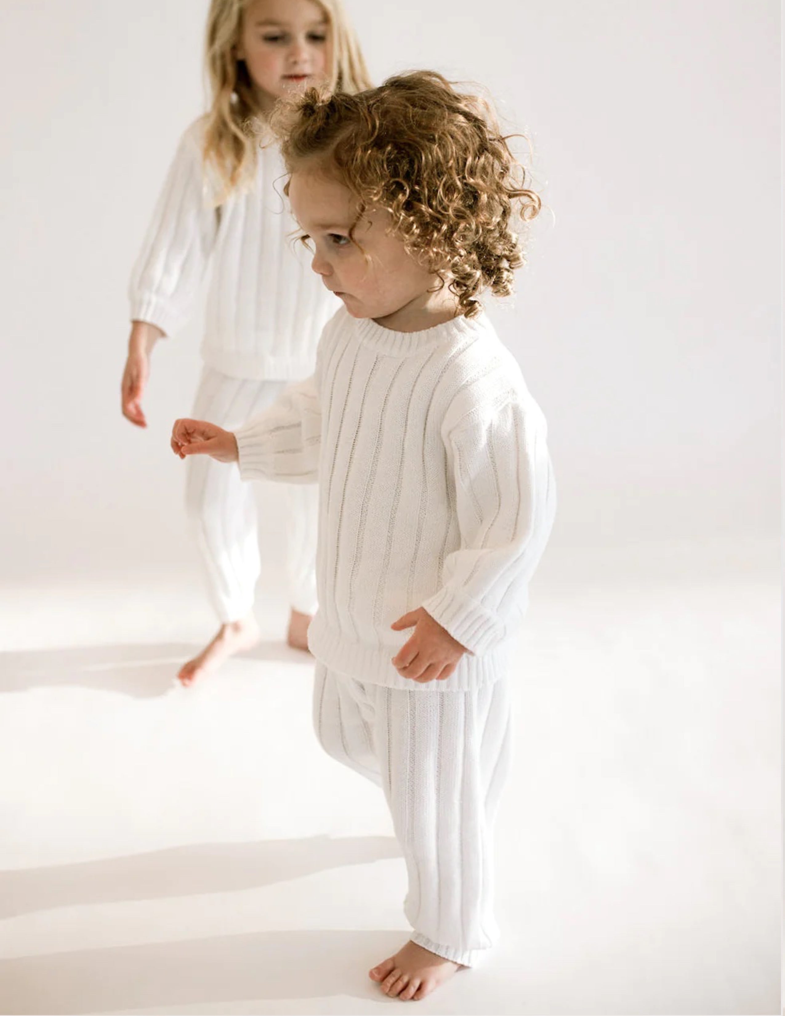 Children’s Wide Ribbed Knit Pant - Dove