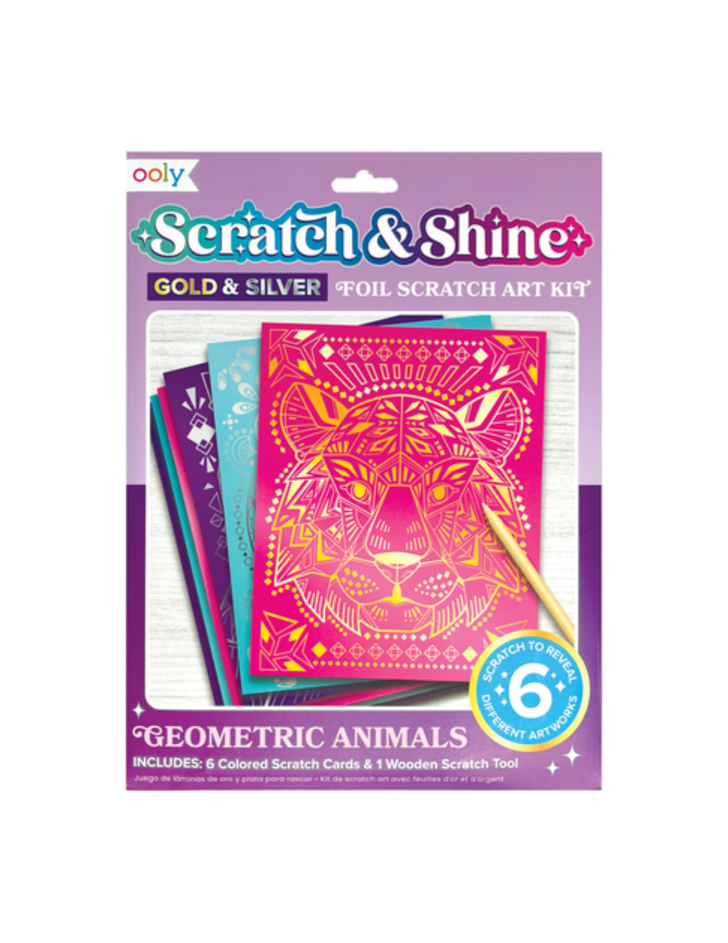 Scratch & Shine Scratch Cards - Geo Animals