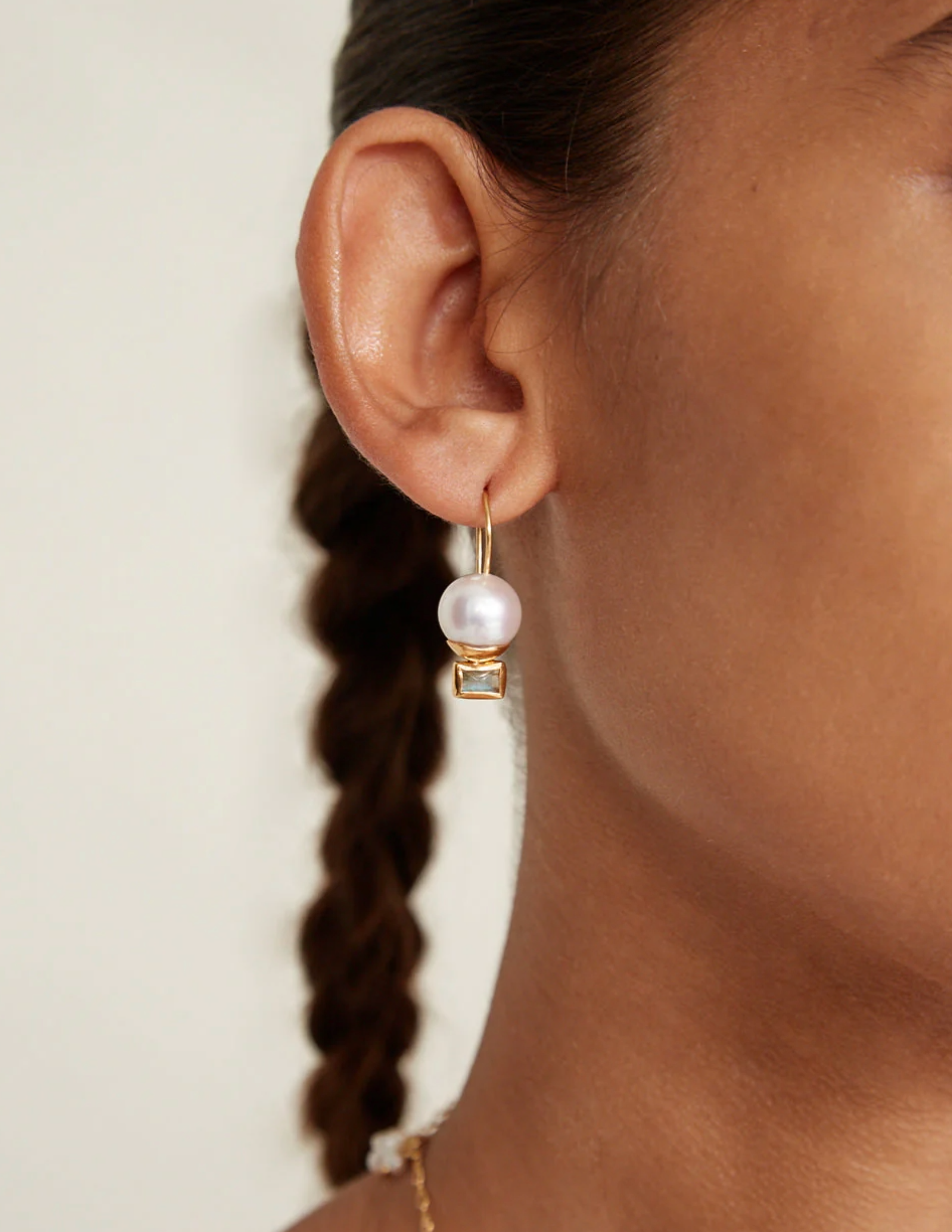 Elena Drop Earring White Pearl Mix