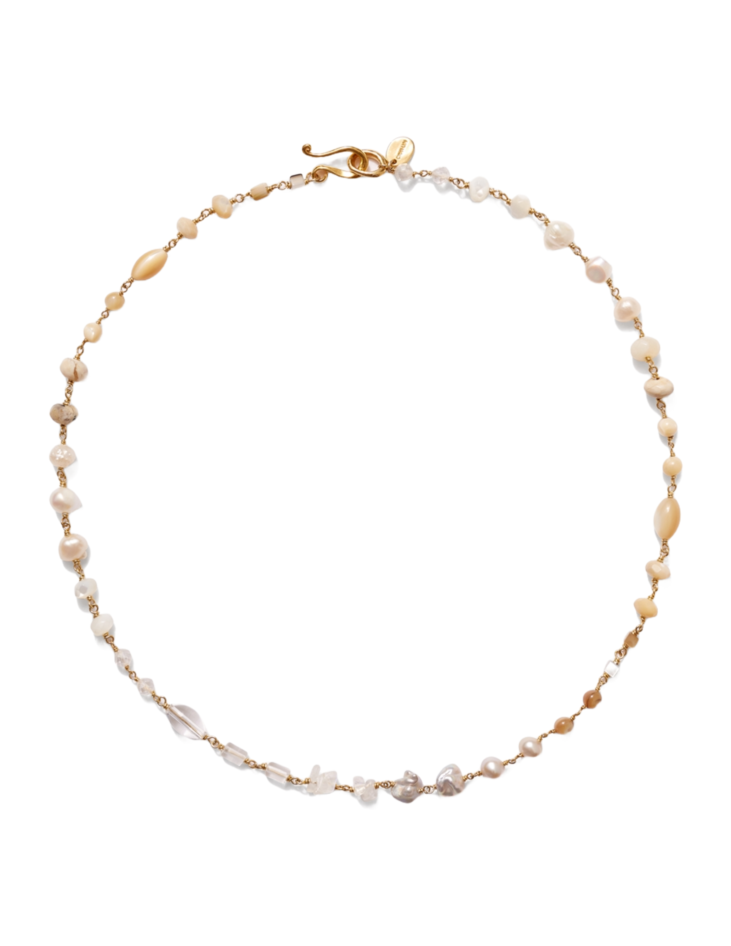 Daphne Beaded Necklace - White Mix