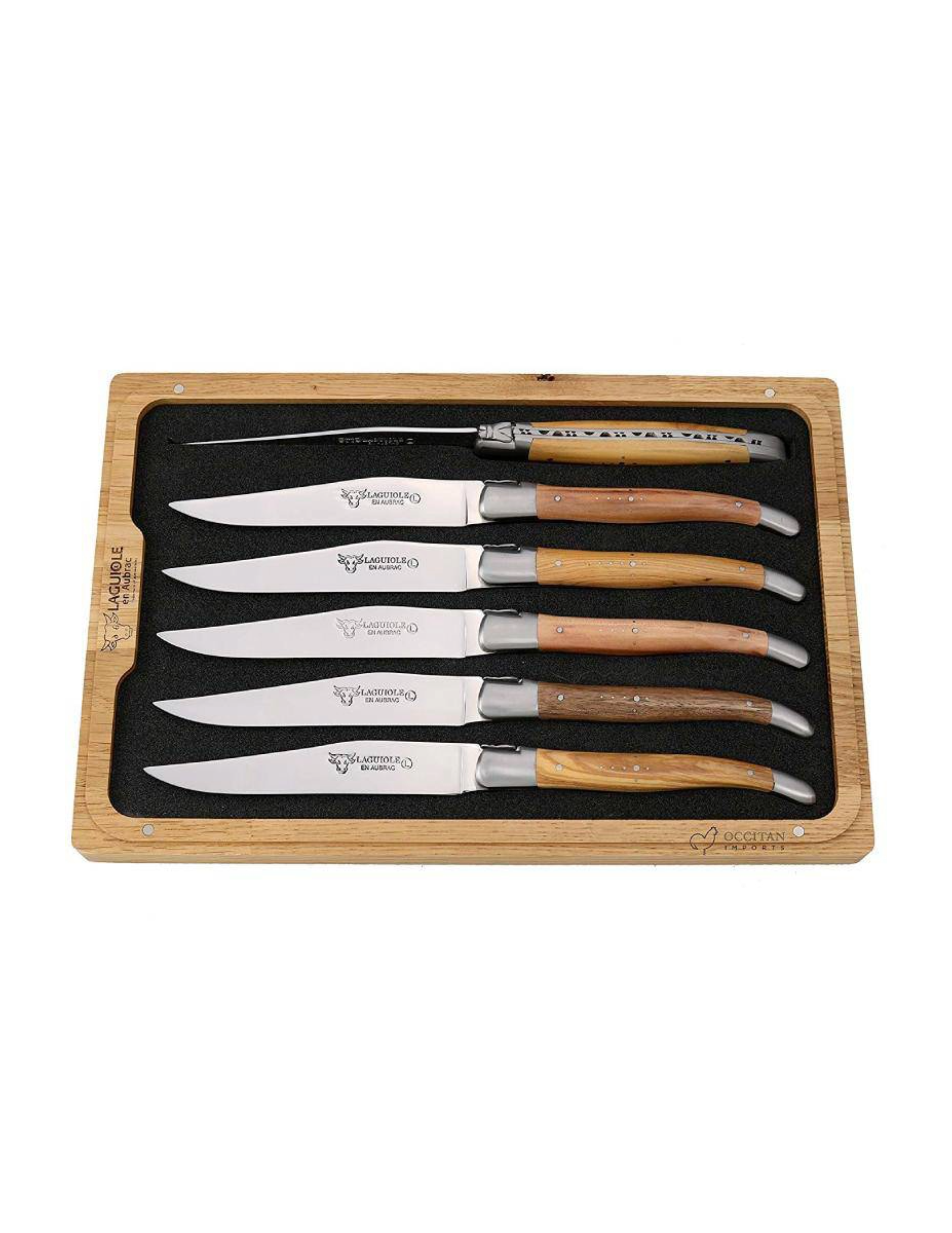 Laguiole Steak Knives Set/6 - Mixed French Wood