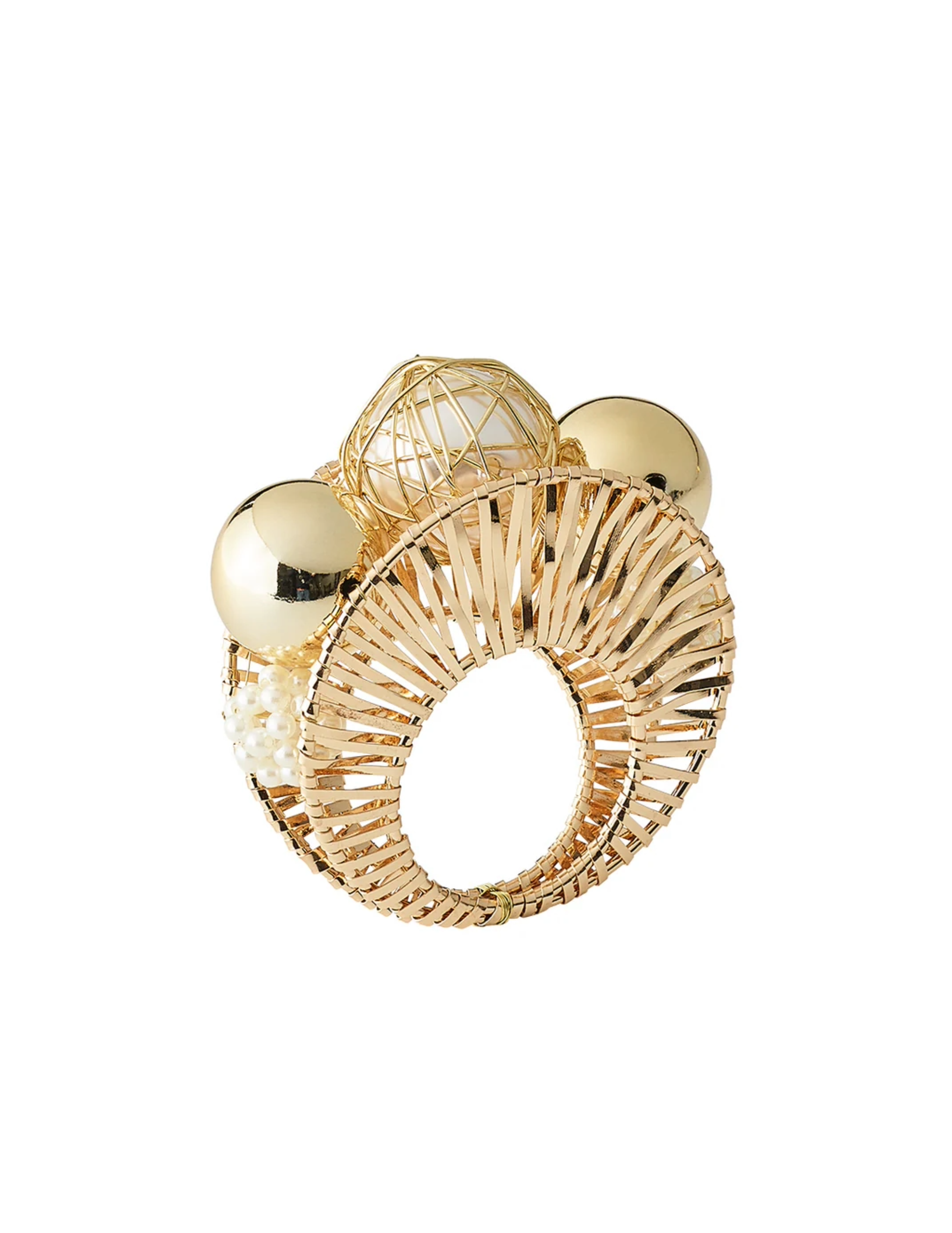 Regent Napkin Ring Set/4 - Ivory & Gold