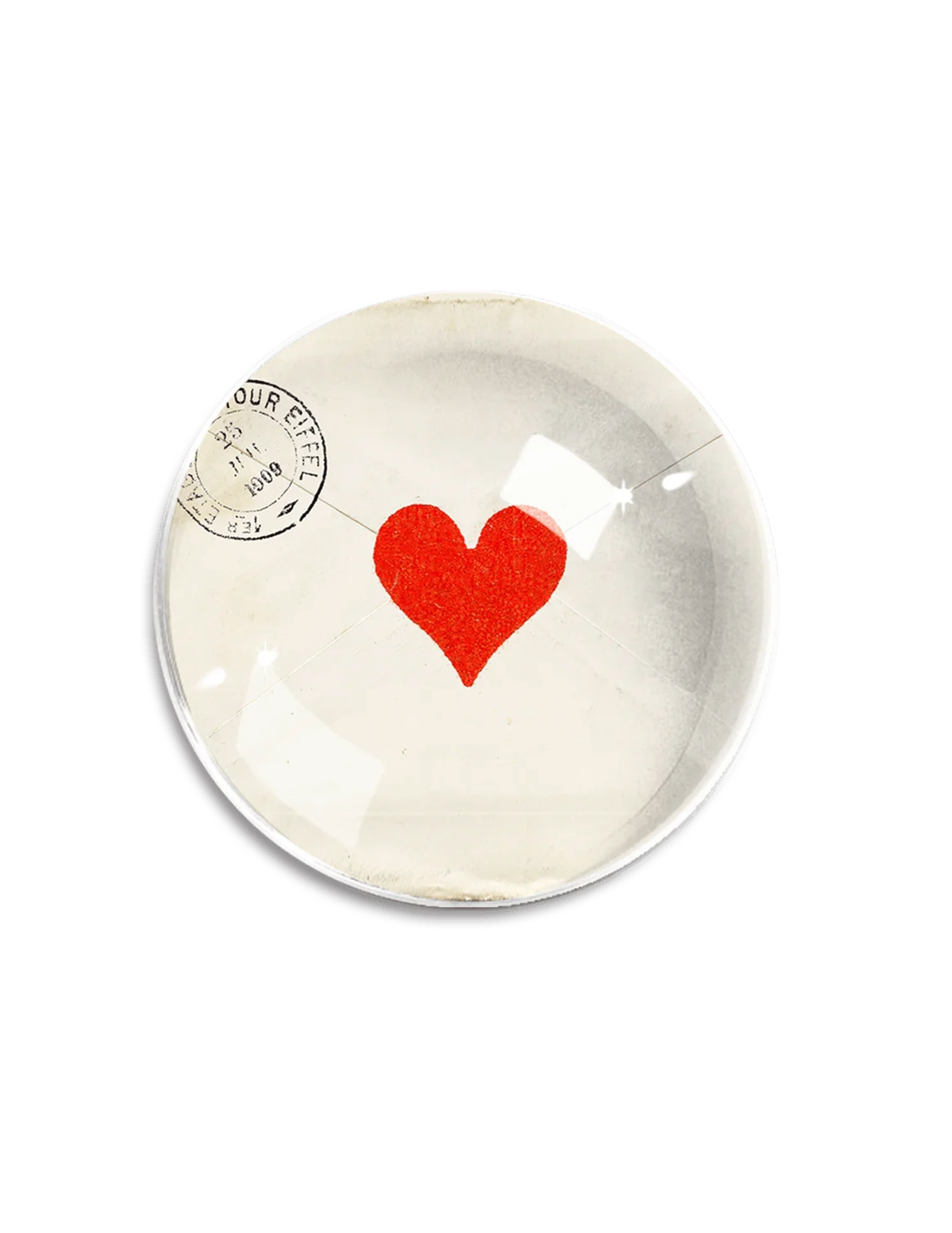 French Envelope with Heart Paperweight