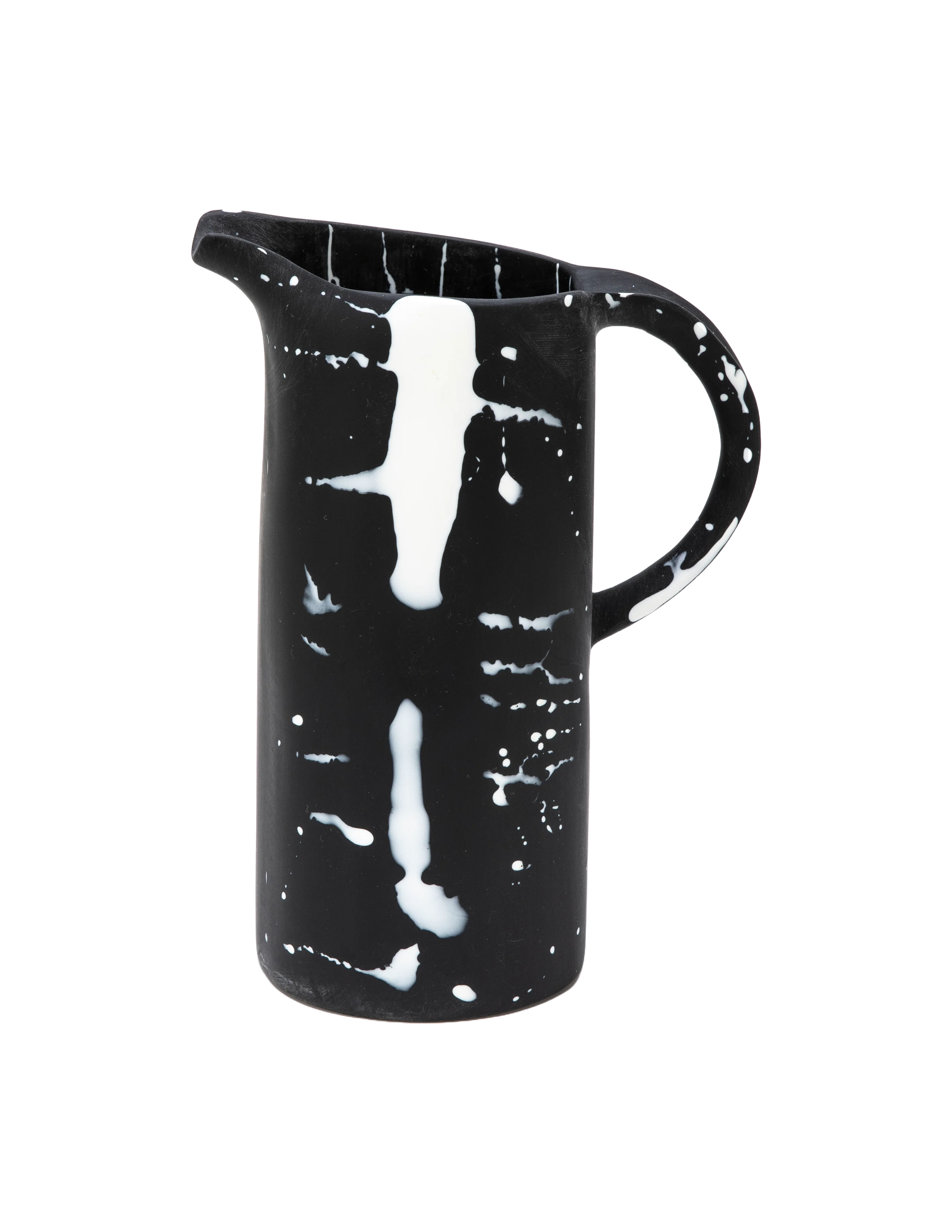 Classical Jug - Solid Black with White Splatter