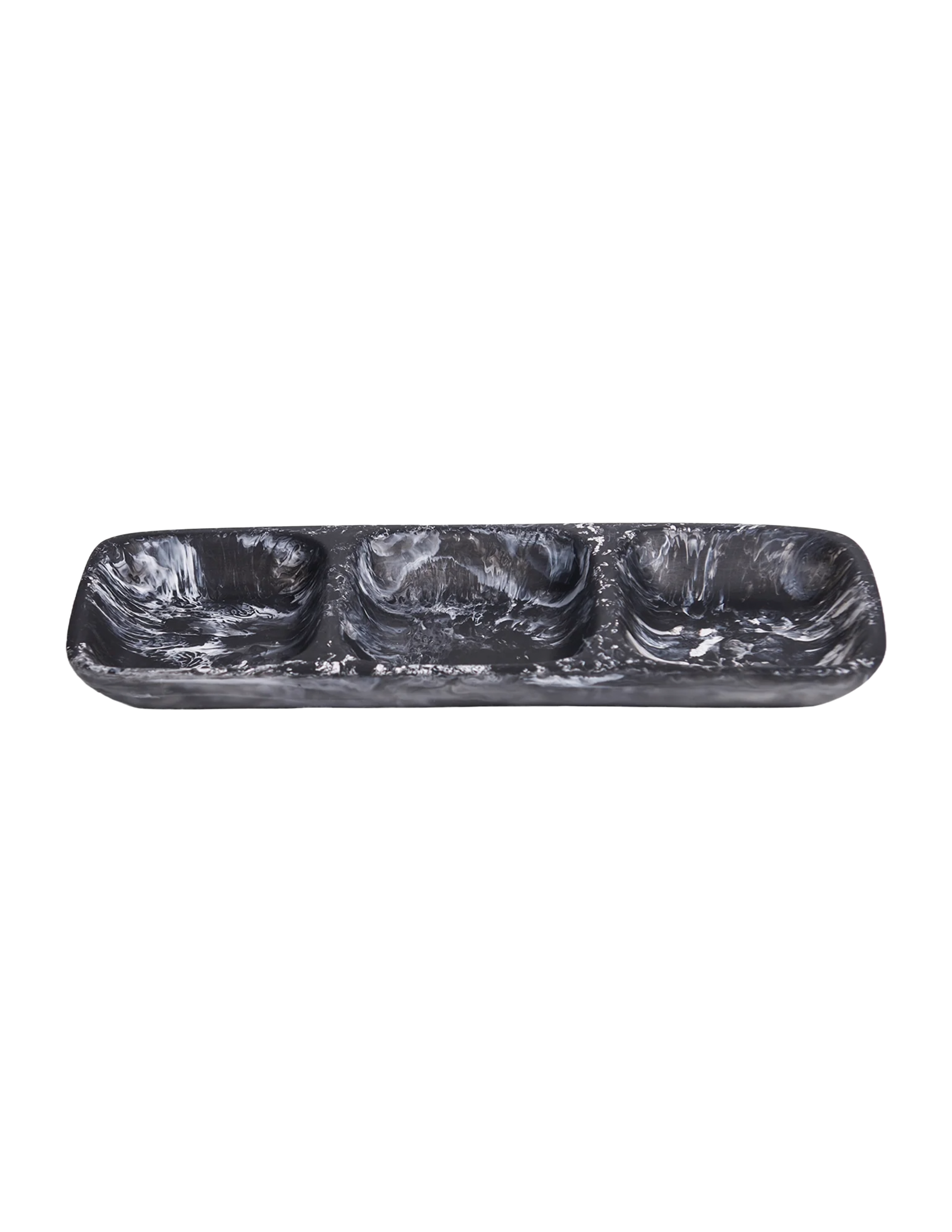 Medium Everyday 3 Part Tray - Black Swirl