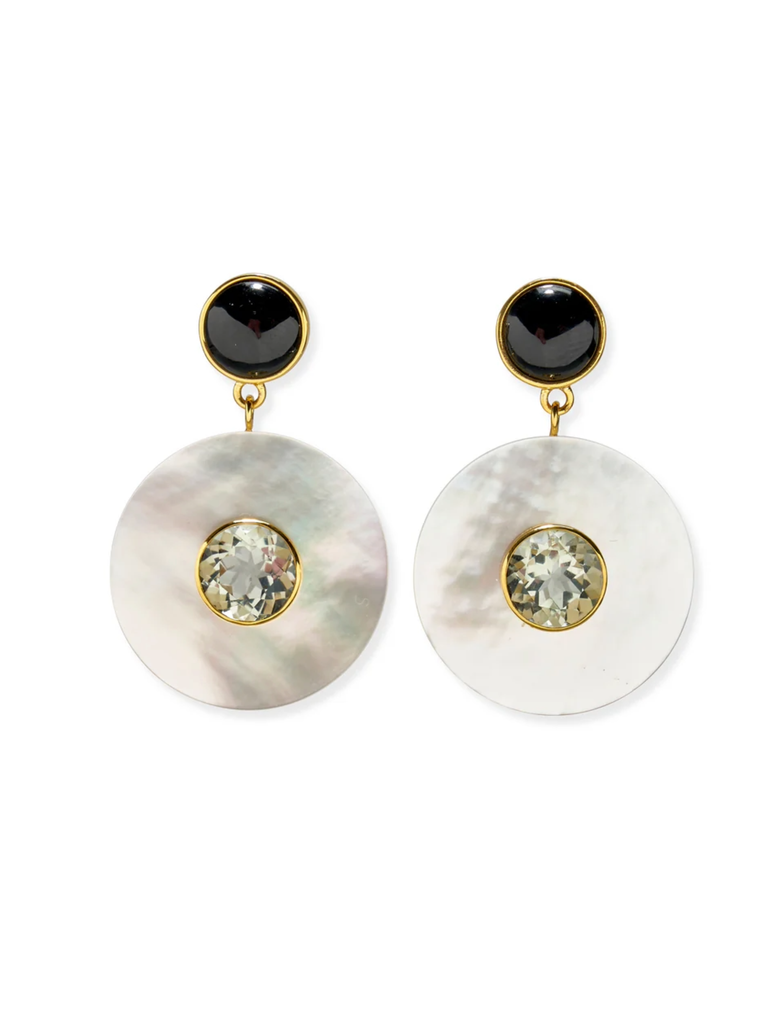 Taj Disc Earrings in Mother-of-Pearl