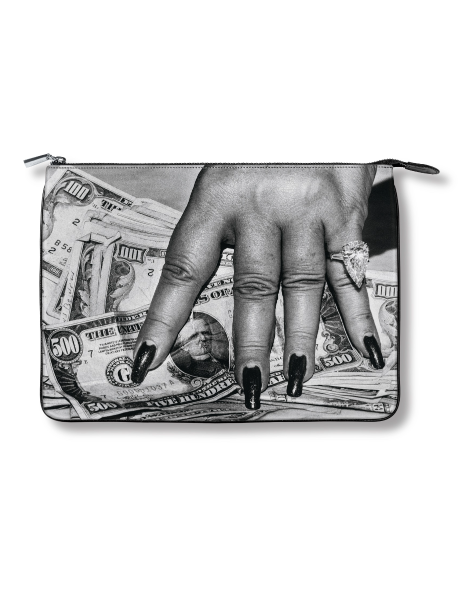 Pouch. Helmut Newton 'Fat Hand and Dollars'