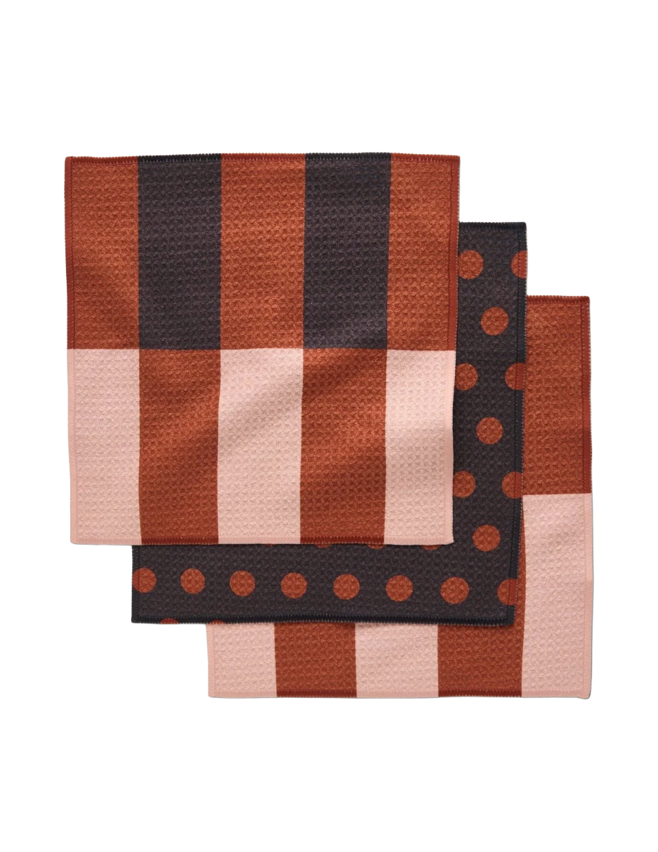 Microfiber Dishcloth Set of 3 - Cocoa Dots