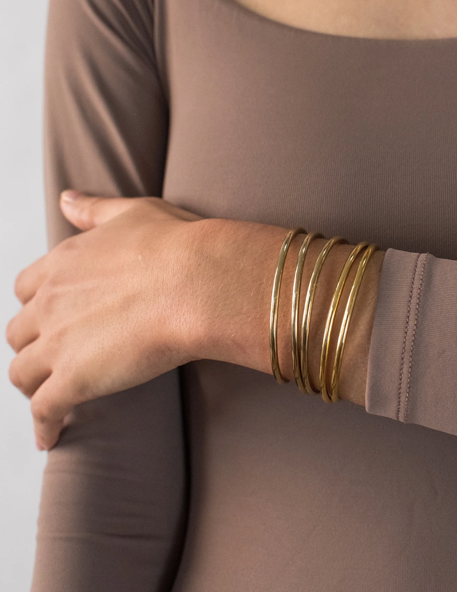 Dane Bangle Set 5 Pack - Gold