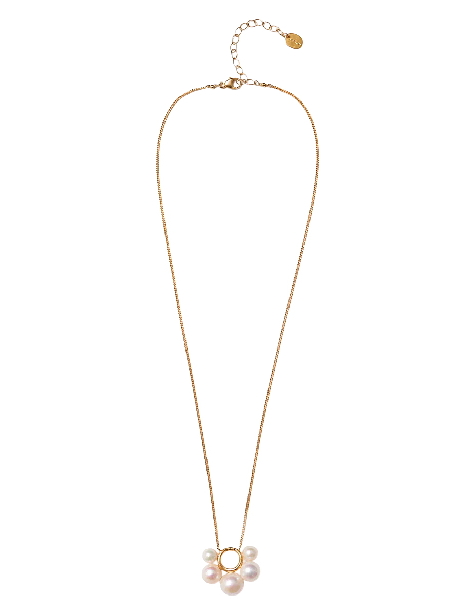 Soleil Pendant Necklace - White Pearl