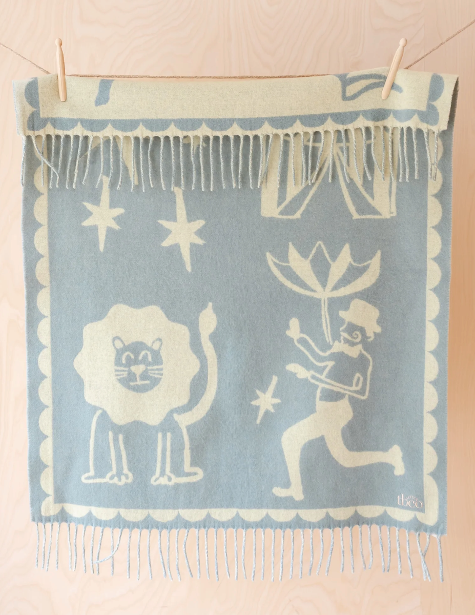 Super Soft Lambswool Baby Blanket - Circus Jacquard