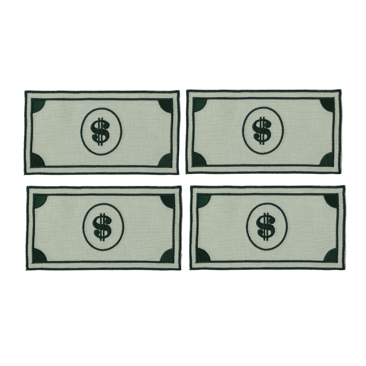 Bank Note Cocktail Napkins Set of 4