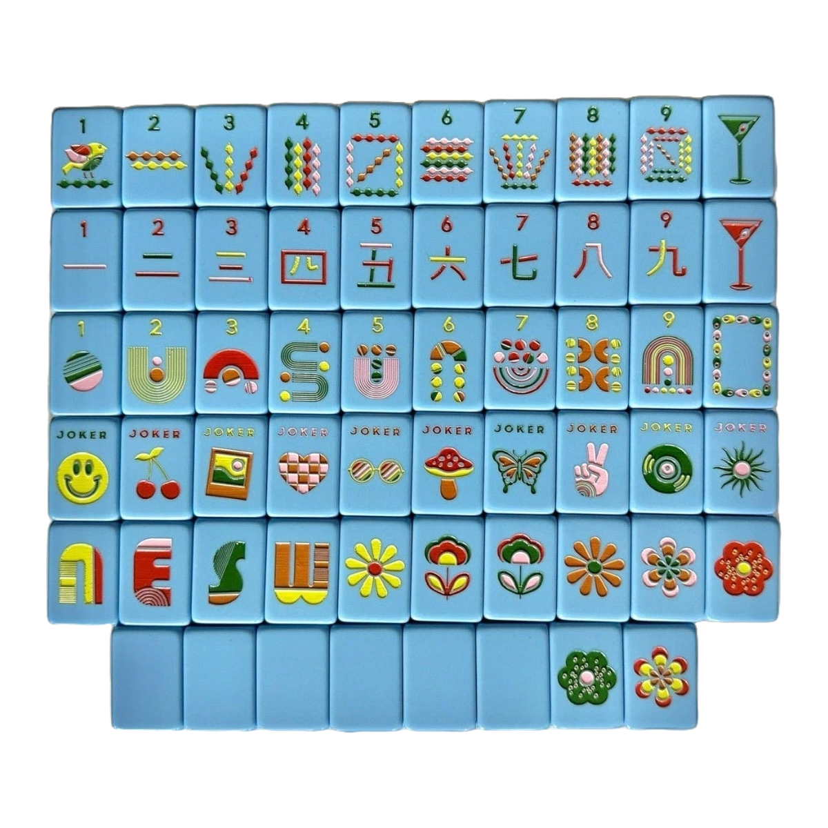 Mahjong Tiles - French Blue