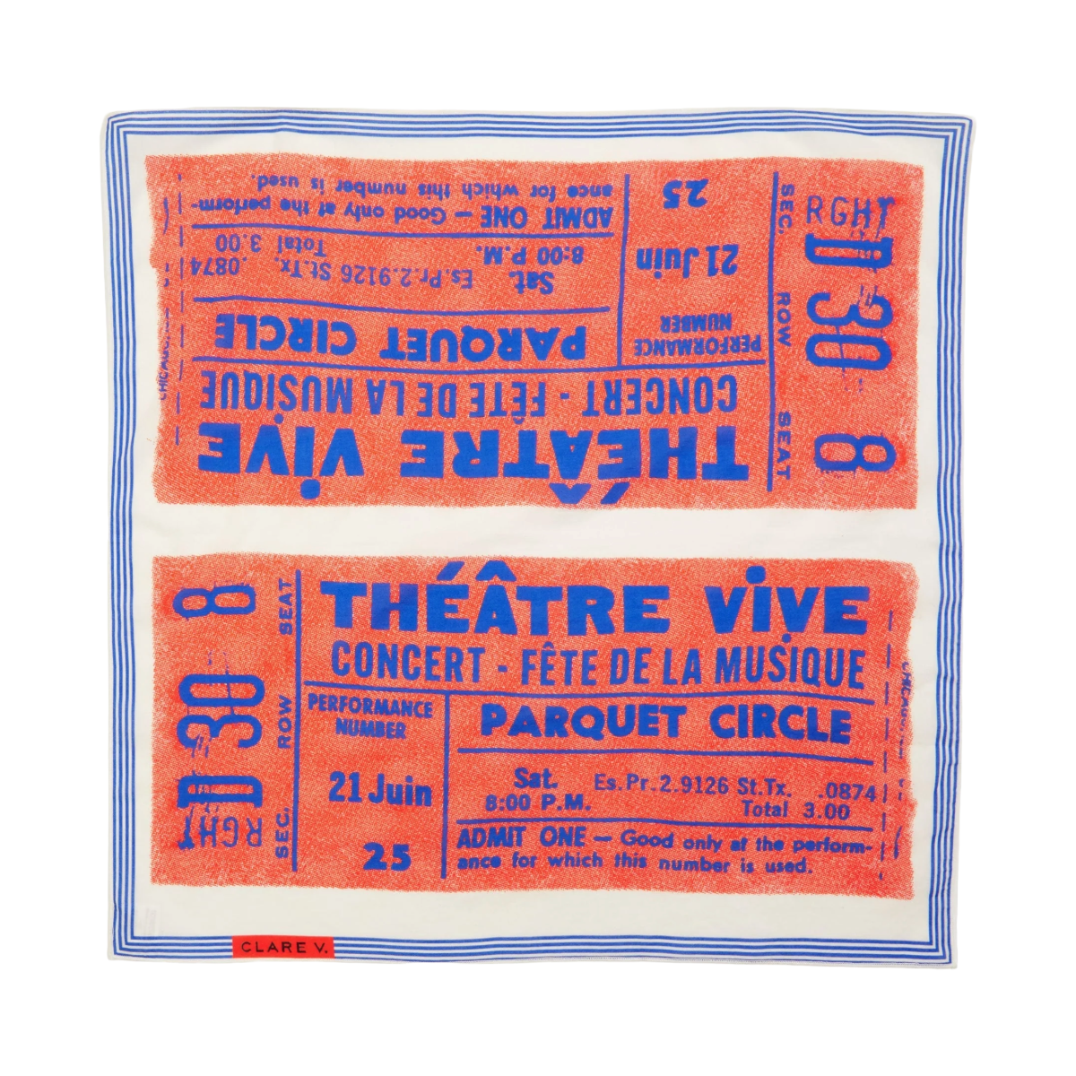 Pink w/ Blue Concert Tickets Bandana