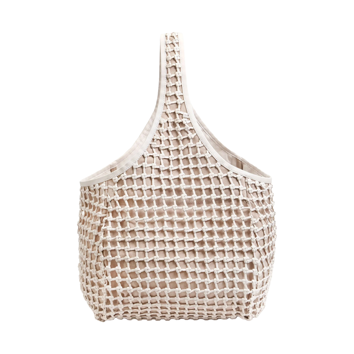 Bando Handbag - White Knot Woven Leather
