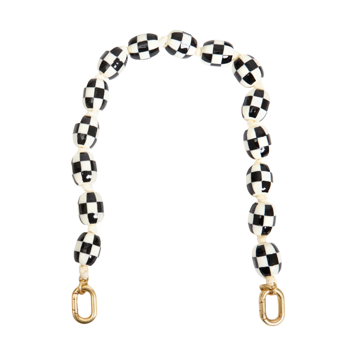 Shorty Strap - Cream and Black Checker