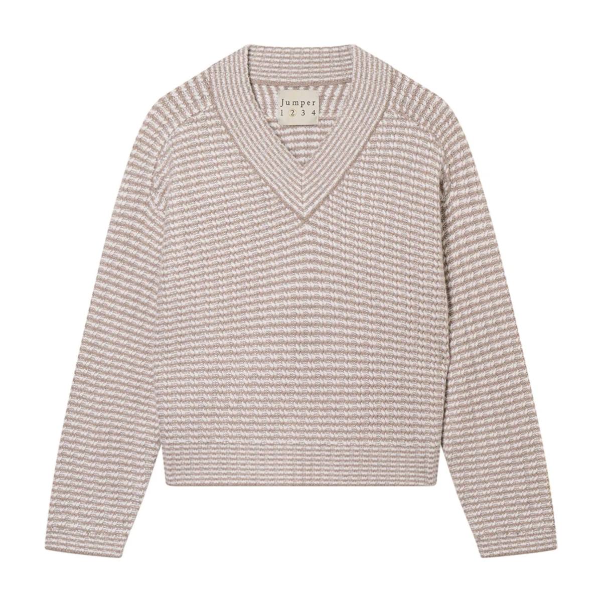 Crop Rick Rack Vee Neck Sweater