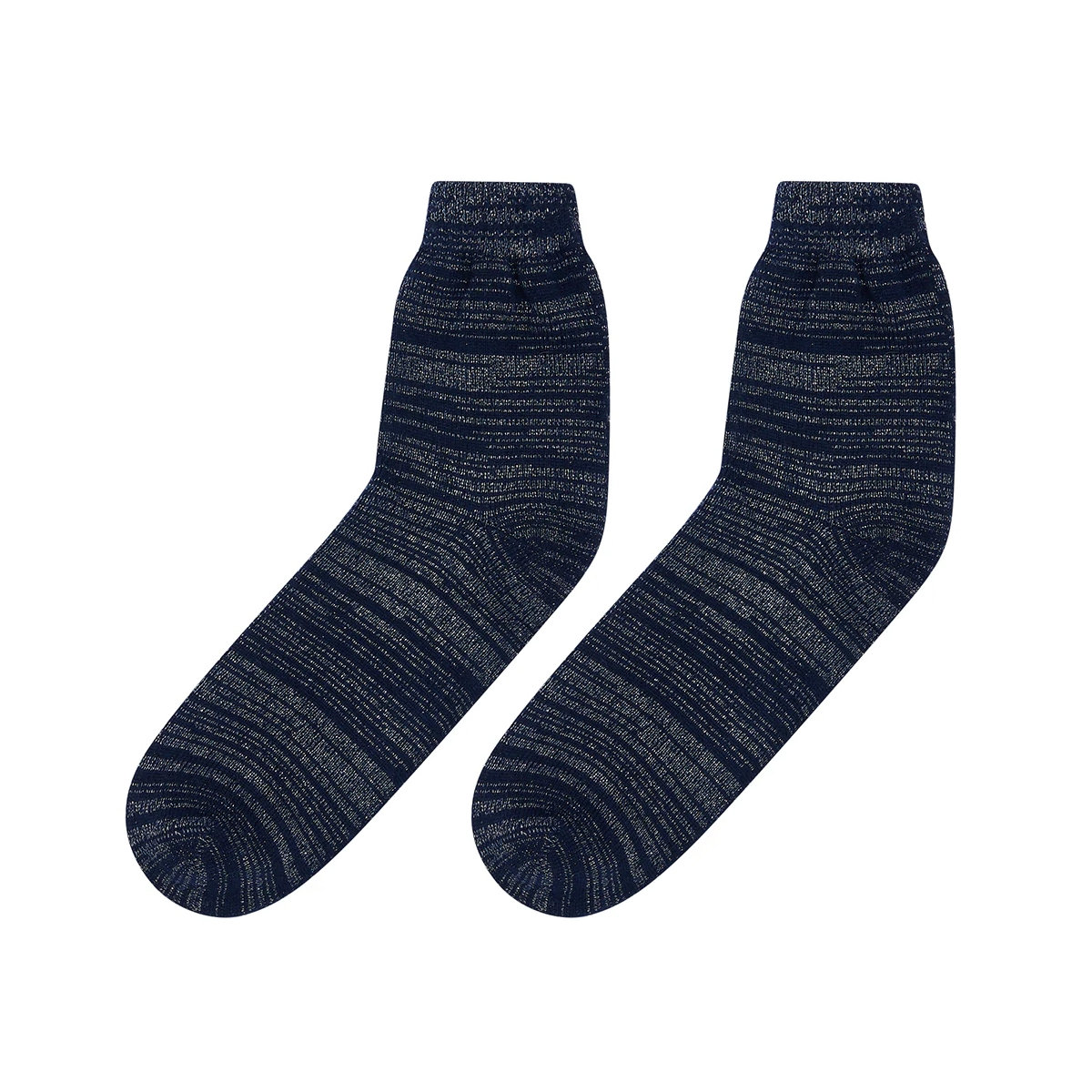 Lurex Socks - Navy & Silver