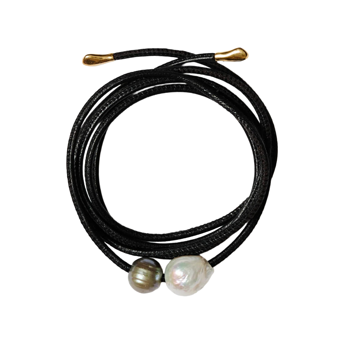 Vanya Leather Wrap Bracelet - Black
