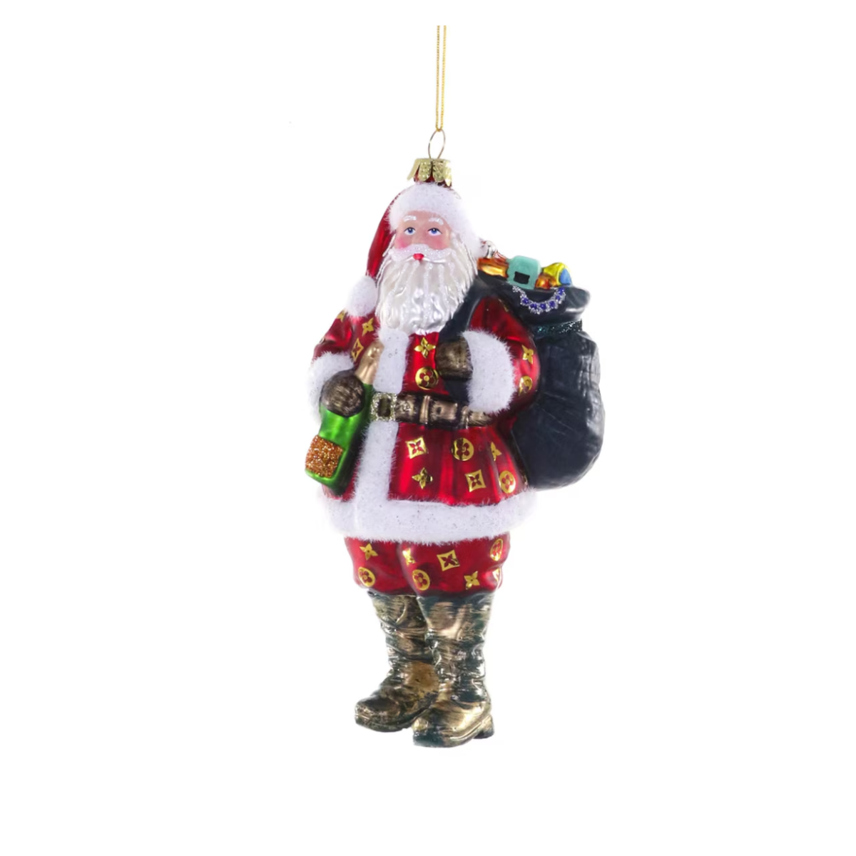 Luxe Santa Red Ornament