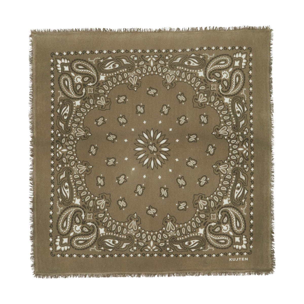 Hachiko Bico Cashmere Bandana Scarf - Khaki Marl