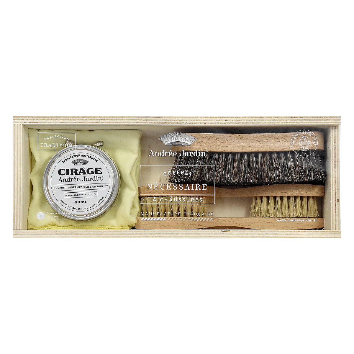 New Shoe Care Kit in Wooden Box