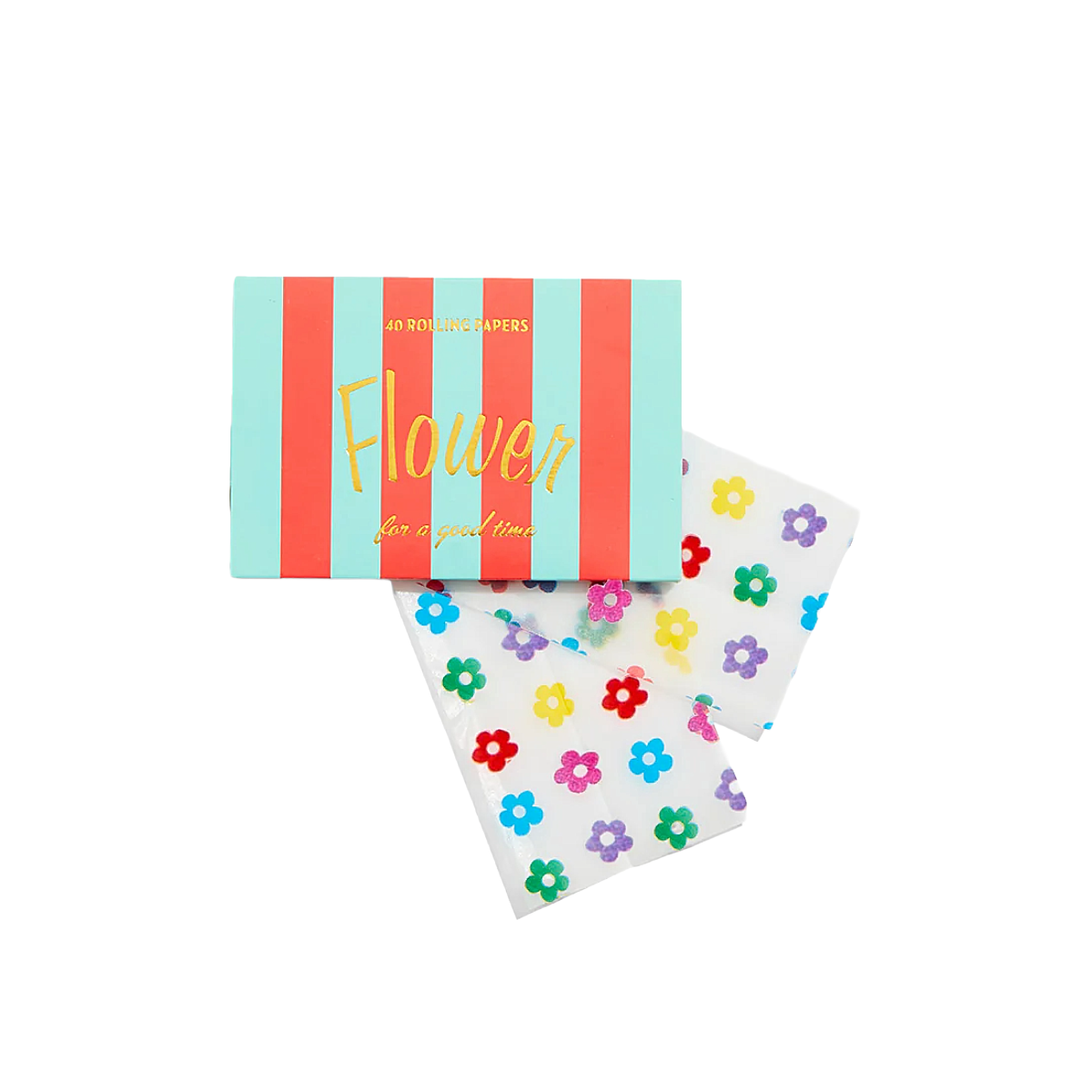 Flower Signature Rolling Papers - Mint Red Multi