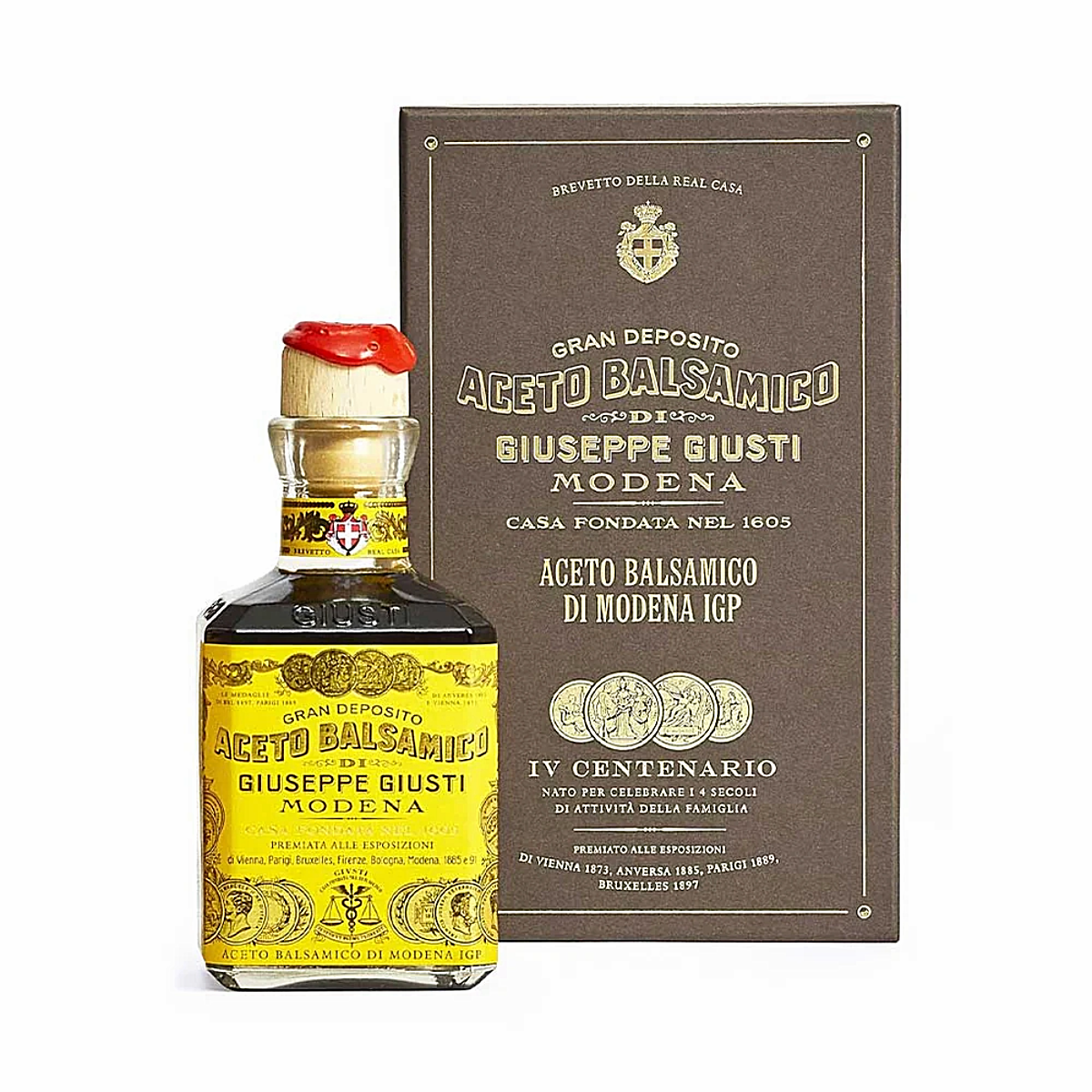 Giuseppe Giusti 4 Gold Medals "Quarto Centenario" Cube with Box Balsamic Vinegar de Modena