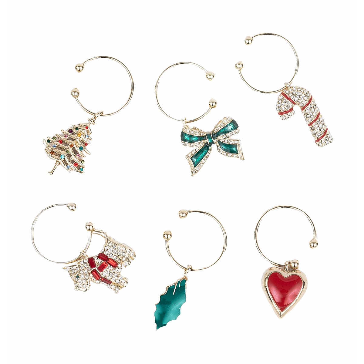 Christmas Wine Charms