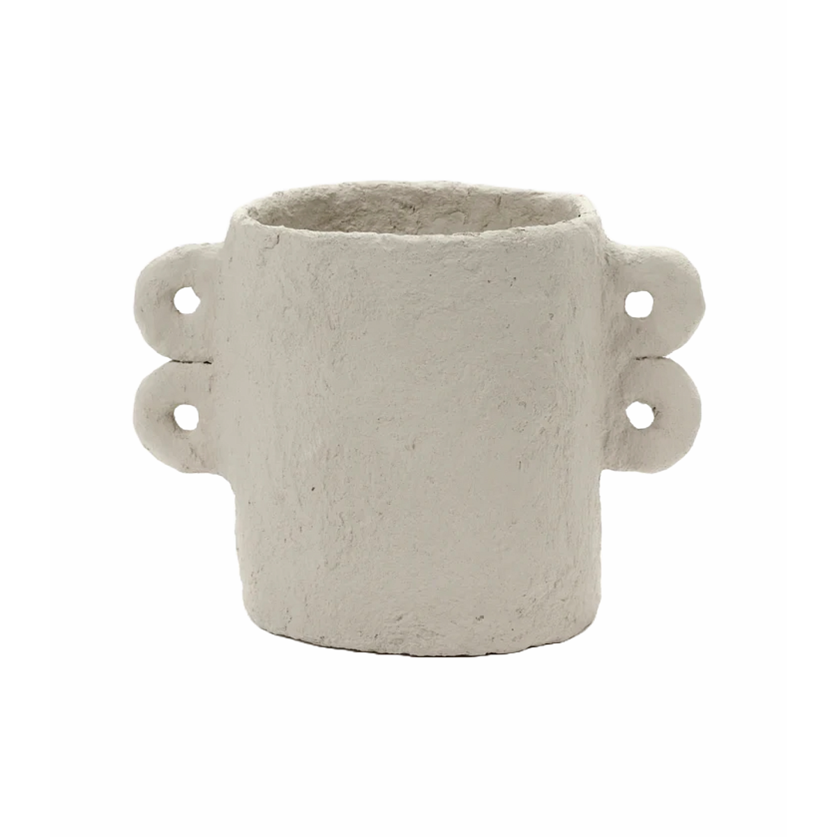 Medium Beige Papier Mache Pot