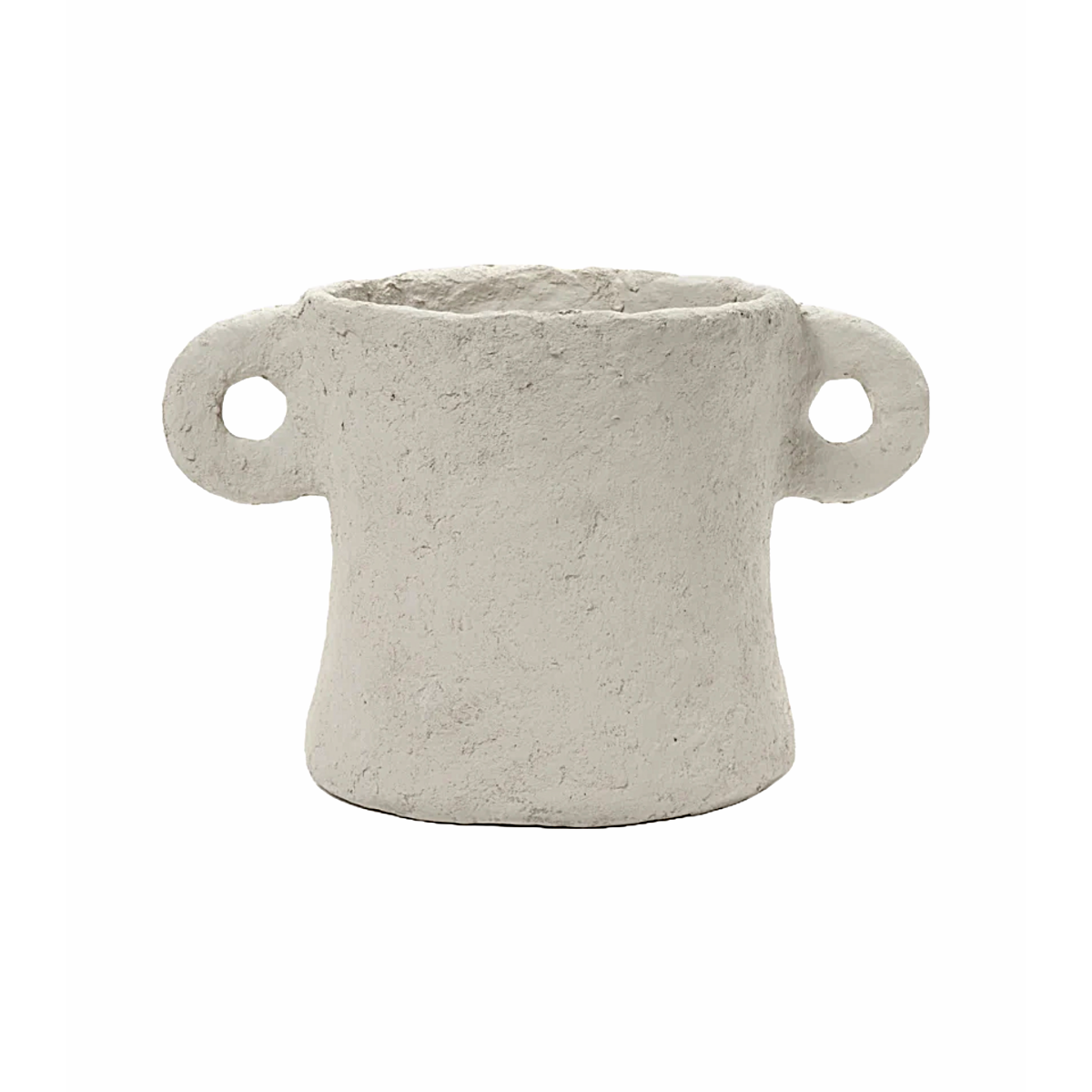 Large Beige Papier Mache Pot