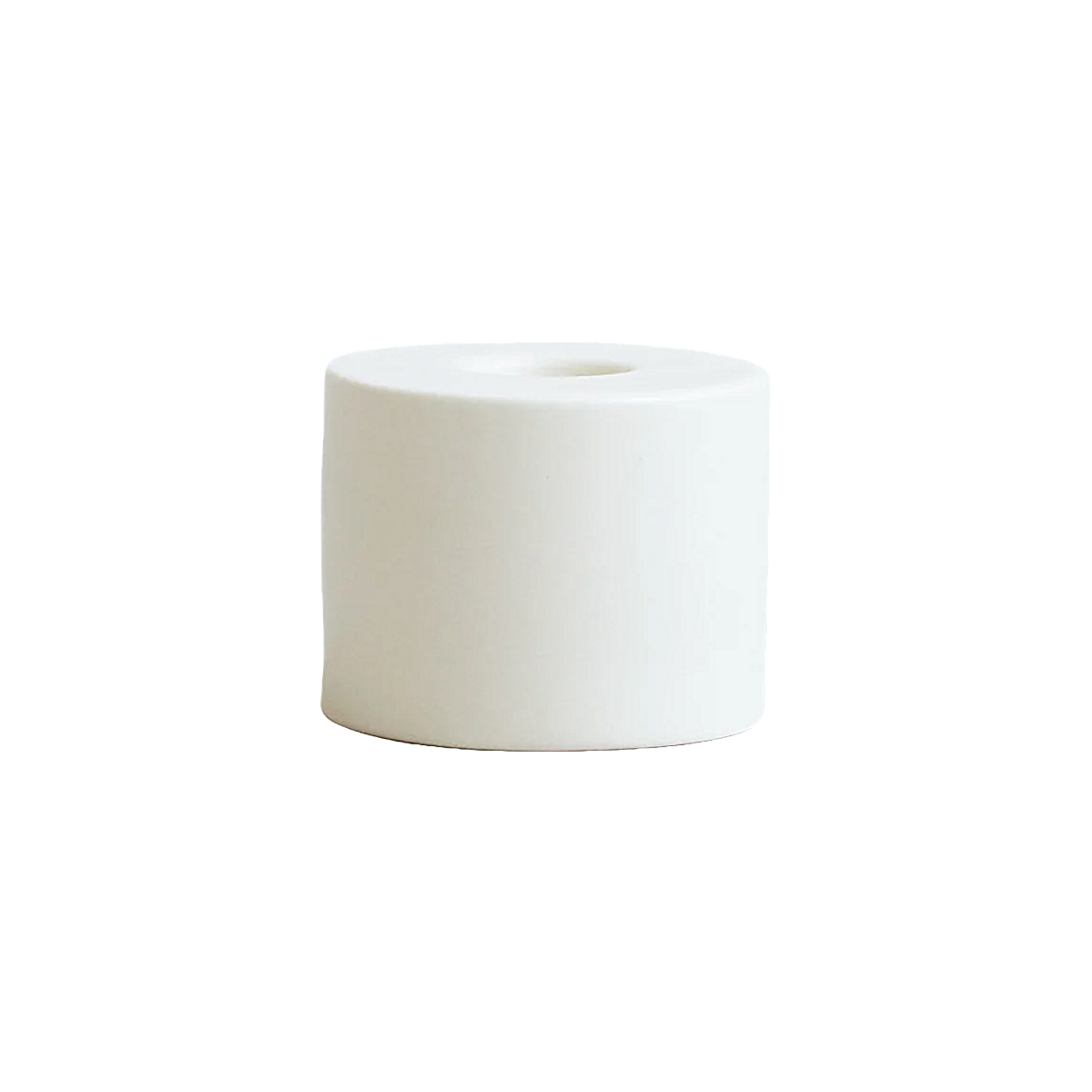 Petite Cylinder Ceramic Taper Holder - Matte White