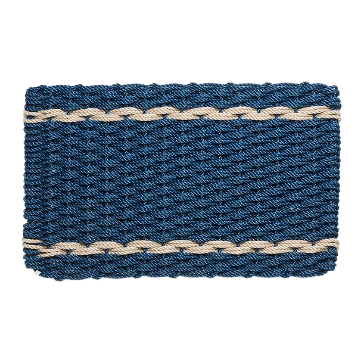 Doormat - Navy w/ Two Sand Stripes