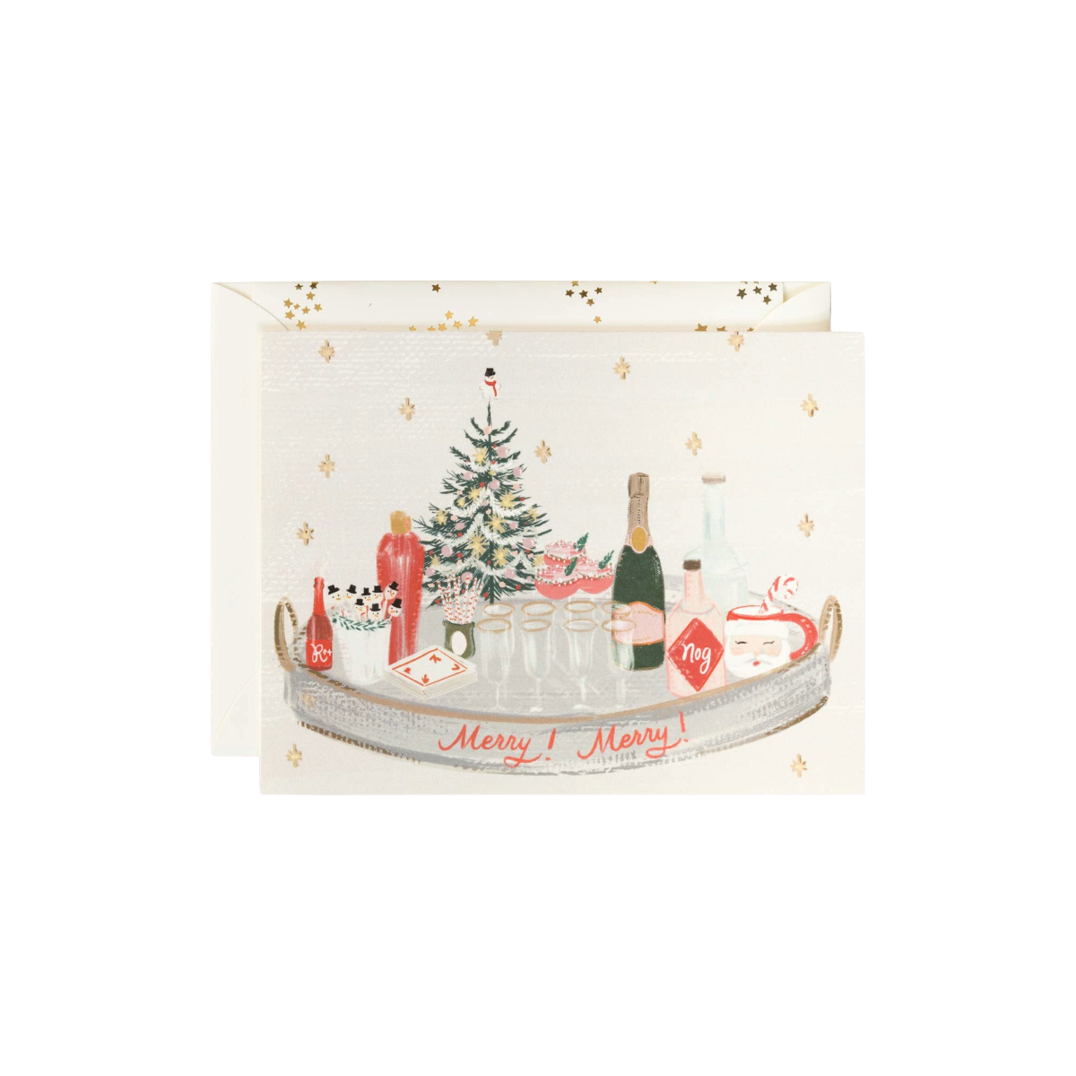 Merry Merry Holiday Tray Christmas Greeting Card