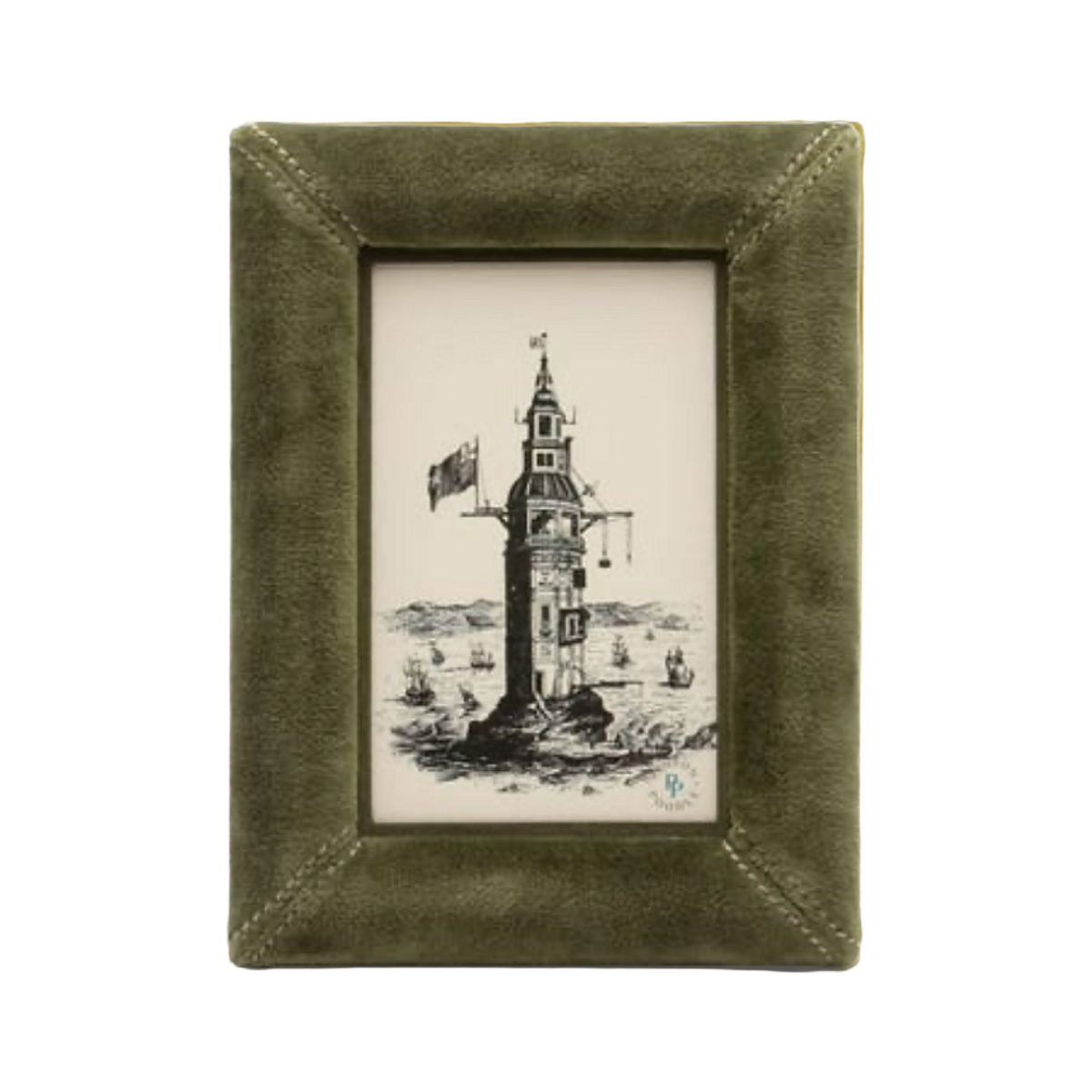 Juneau Velvet Frame - Deep Green