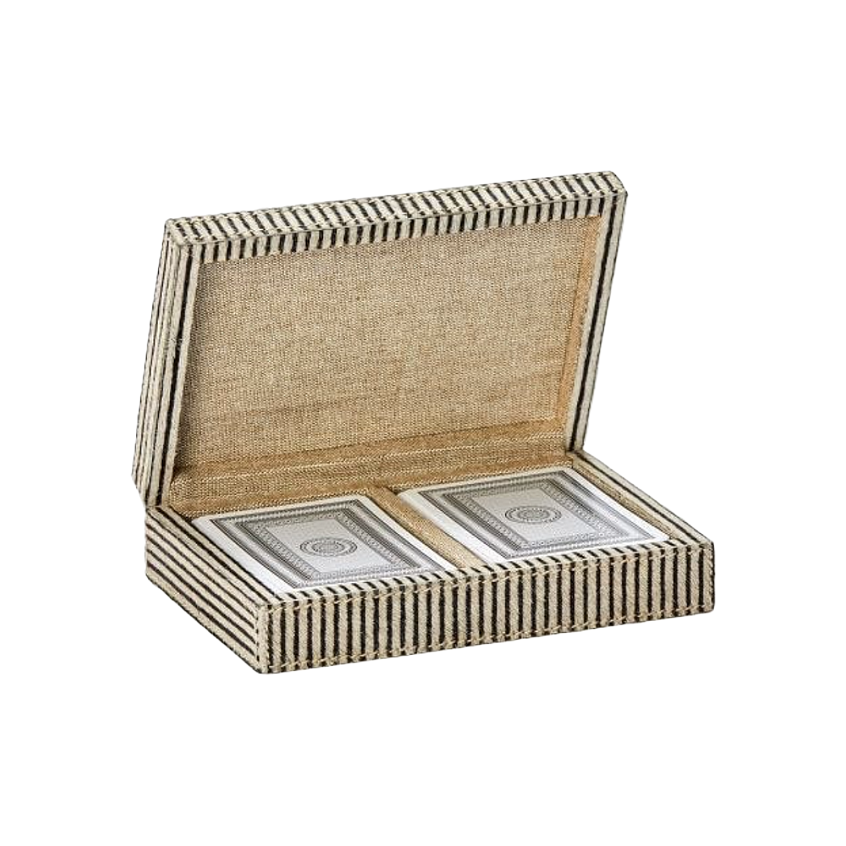 Lesten Card Box - Brown Candy Striped