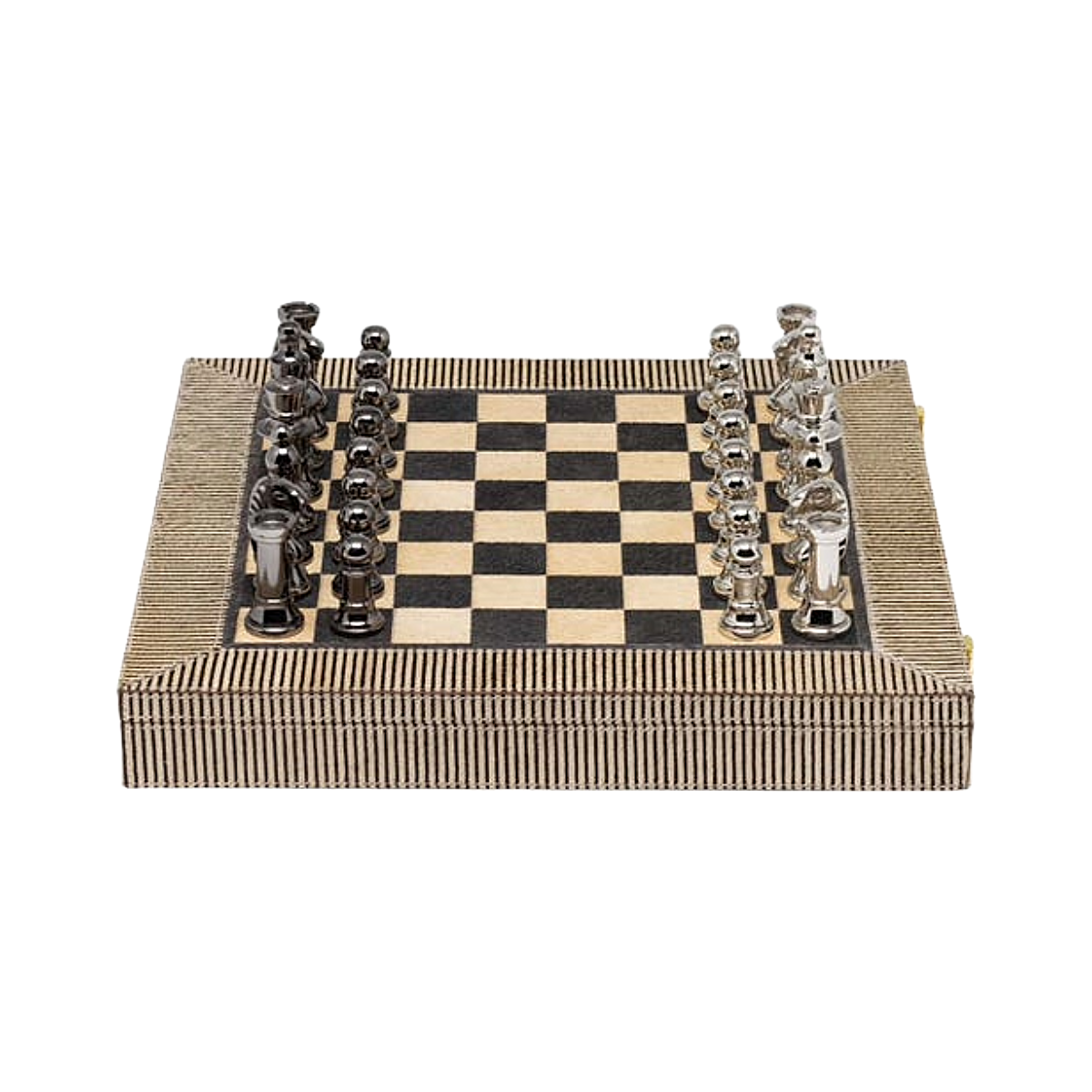 Bailey Chess Set - Brown Candy Striped