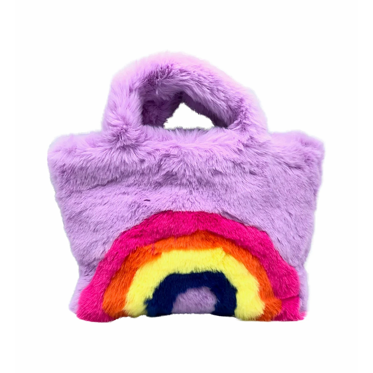 Fuzzy Rainbow Purse - Purple