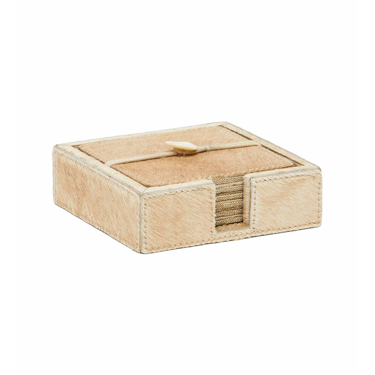 Browmley Hair on Hide Coaster Set of 6 - Beige